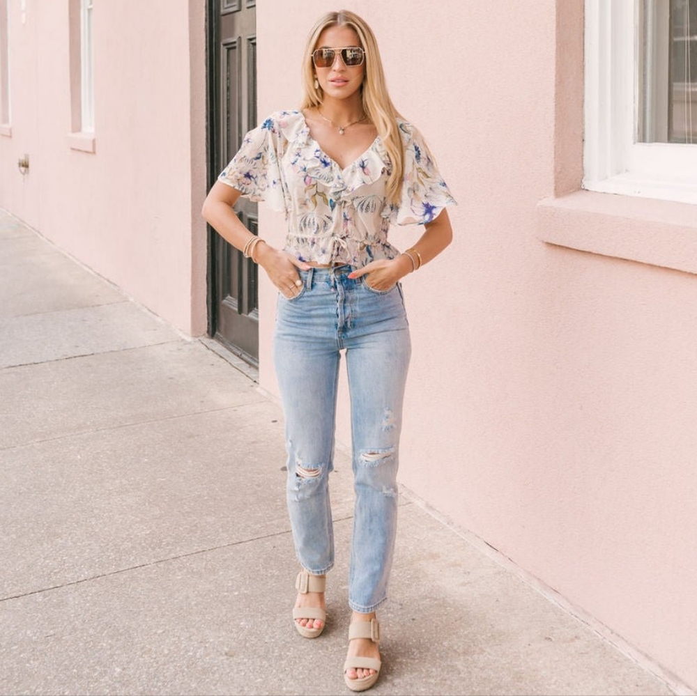 By Together 100% Cotton Distressed Boyfriend Jean